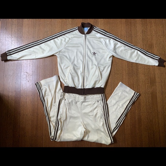 adidas cream tracksuit